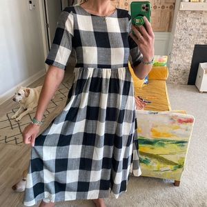 Roolee buffalo stripe dress (maternity)